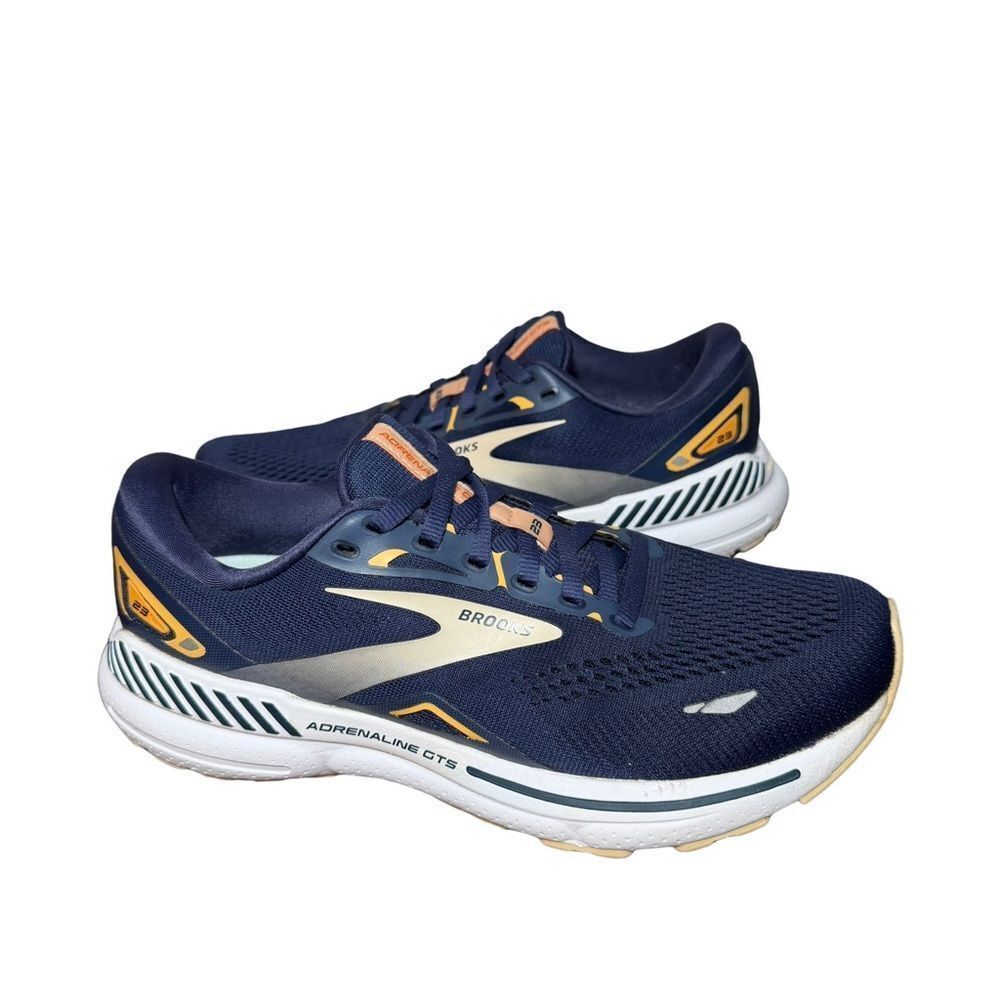Women’s Brooks Adrenaline 23 Navy and Gold Sneakers size 8 B - Picture 2 of 6